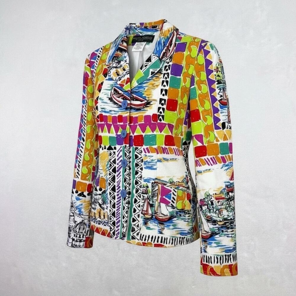 Vintage Harve Bernard Nautical Maximalist Sailboat Blazer